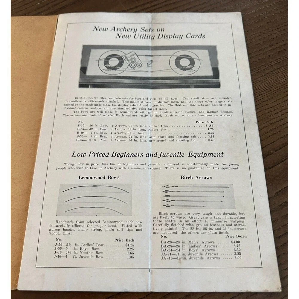 Vintage 1934 York Archery Tackle Catalog Bow‎ Arrow Graphics Hunting Advertising